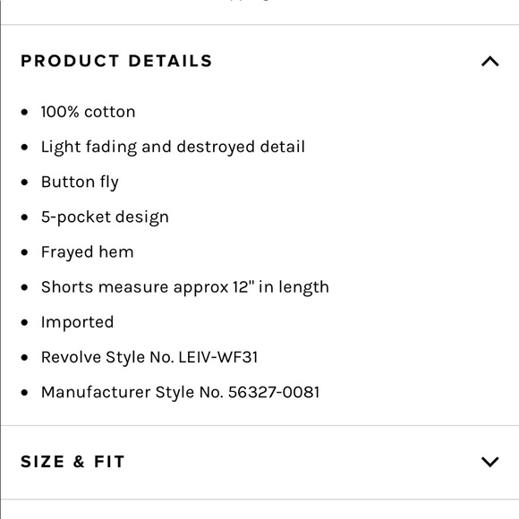 Levi’s premium high rise button fly distressed jean shorts - Picture 13 of 13